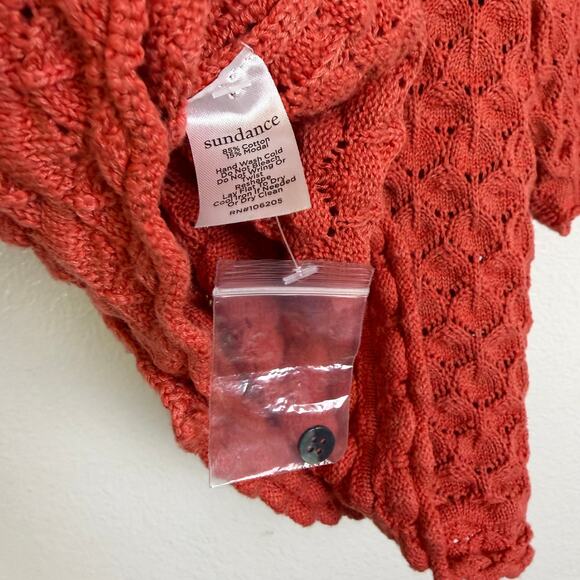 Sundance Jocelyn Cardigan Sweater Womens Large Spiced Coral Short Sleeve NWOT - Picture 9 of 9